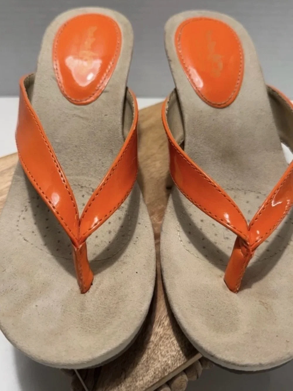 Coach and Four Vibrant Orange Sandals Boho  Hippie Summer Festival Size 6